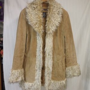 Suede & Faux Fur Coat
